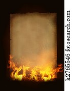 Old burning paper Old burning paper