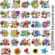 Whimsical Alphabet Monograms Whimsical Alphabet Monograms
