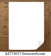 Blank paper with corner curl