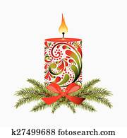 Christmas candle. Christmas candle.