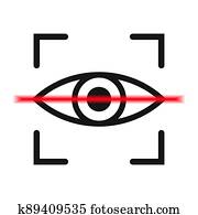 Eye scan icon. Retina scan concept. Black vector logo.