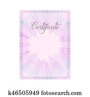 guilloche, officiel, rose, certificat, à, cadre