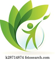 saúde, natureza, logotipo, vetorial