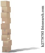 Stack of shipping carton boxes
