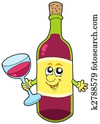 Cartoon bottle of wine Cartoon bottle of wine