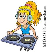Cartoon DJ girl Cartoon DJ girl