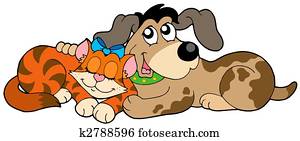 Cute cat and dog Cute cat and dog