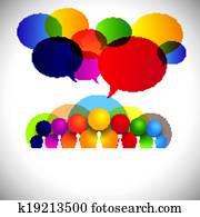 firma, weißer kragen, angestellte, verschiedene rassen, geschäftsführung, -, begriff, vector., dass, grafik, auch, shows, leute, konferenz, soziales, medien, vernetzung, firma, geschäftsführung, &, brett, mitglieder, buntes, verschieden, personal