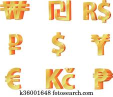 Gold currency symbol vector