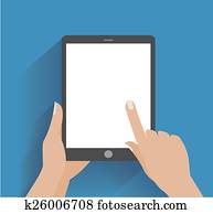 Hand holding smartphone with blank screen Hand holding smartphone with blank screen