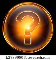 Help icon gold, isolated on black background Help icon gold, isolated on black background