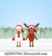 Reindeer and Christmas lamb Reindeer and Christmas lamb