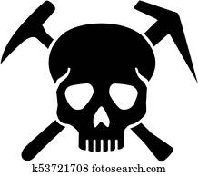 Roofer skull with tools Roofer skull with tools