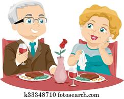 Senior Couple Fine Dining