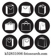Shopping bag icons set