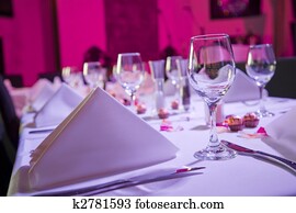 Table dressed up for wedding reception Table dressed up for wedding reception