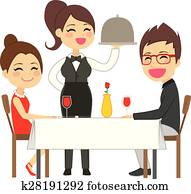 Waitress Serving Restaurant