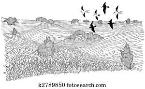 בולע, מעל, גבעות