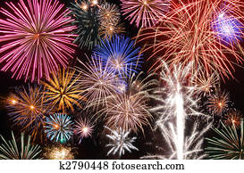 fogos artifício exibem