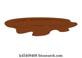 Puddle of mud isolated. Dirty plash on white background Puddle of mud isolated. Dirty plash on white background