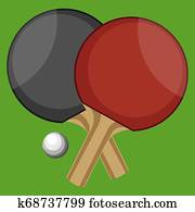 Dibujo, de, el, redondo, de madera, cenar mesa, vector, o, color