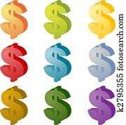 US Dollar Currency set