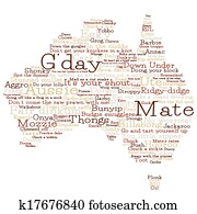 Australia map made from Australian slang words in vector format. Australia map made from Australian slang words in vector format.