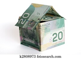 canadense, dinheiro, casa
