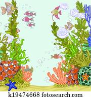 Coral reef illustration Coral reef illustration