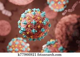coronavirus, 2019-ncov, תא, וירוס של שפעת, מושג