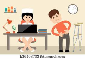 Doctor talking to patient