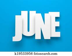June on blue.
