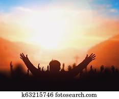 Worship concept: worship and praise God Worship concept: worship and praise God