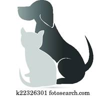 כלב, ו, חתול, וטרינרי, לוגו