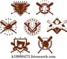 Baseball emblems set Baseball emblems set