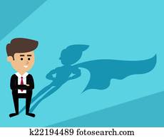 Businessman superman shadow Businessman superman shadow