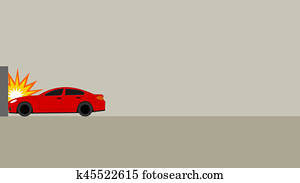 car accident on a wall car accident on a wall