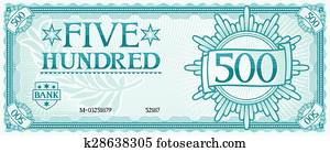 five hundred abstract banknote