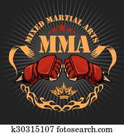 MMA mixed martial arts emblem badges MMA mixed martial arts emblem badges