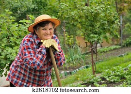 Senior woman gardening