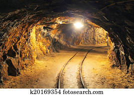 Underground mine tunnel, mining industry Underground mine tunnel, mining industry