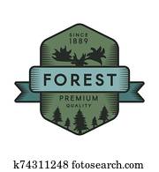 wald, farbe, logo, schablone wald, farbe, logo, schablone