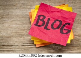 blog, palavra, ligado, um, nota pegajosa