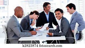 Business group showing ethnic diversity in a meeting