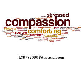 compaixão, palavra, nuvem