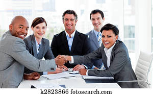 een, anders, zakelijk, groep, sluiten van een overeenkomst