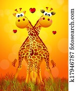 Giraffe in love Giraffe in love