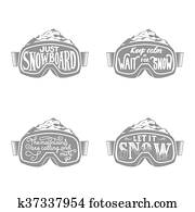 Handdrawn vintage snowboarding quotes Handdrawn vintage snowboarding quotes