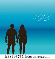 jeden, young couple, holding hands