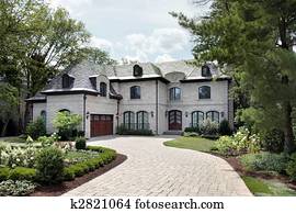 Luxury home with circular driveway